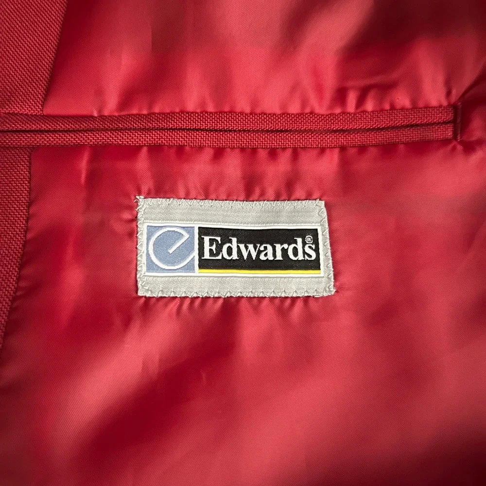 Edwards Blazer Mens 46L Red Solid Notch Lapel‎ Single Vent Two-Button Career